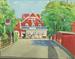 Maleri akryl p� l�rred Br�ndums Hotel, Skagen 65x50 