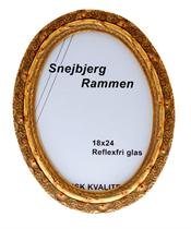 Oval ramme Guld m/ornament
