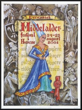 Middelalderfestival Horsens 2001, plakat 60 x 80 cm.