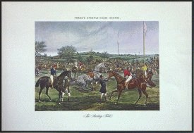 Hestevæddeløb, plakat 52 x 36 cm.